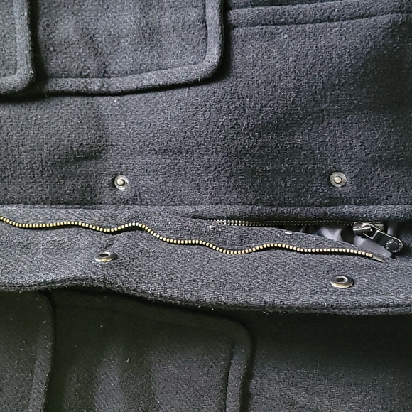 EUC Banana Republic Black Wool Duffle Coat Jacket - Picture 7 of 9